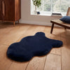 Think Rugs super teddy sheepskin navy Blue, Navy Living Room Shaggy Rug.
