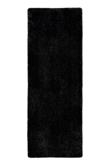 Homemaker snug melrose plain black Black Living Room Geometric Rug.