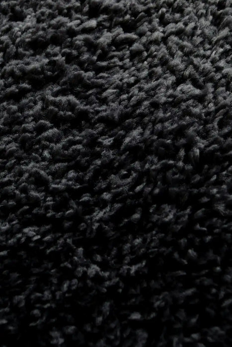 Homemaker snug melrose plain black Black Living Room Geometric Rug.