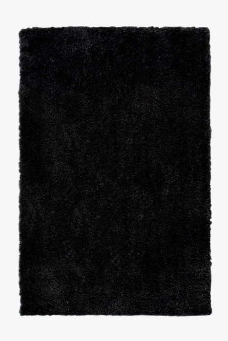 Homemaker snug melrose plain black Black Living Room Geometric Rug.
