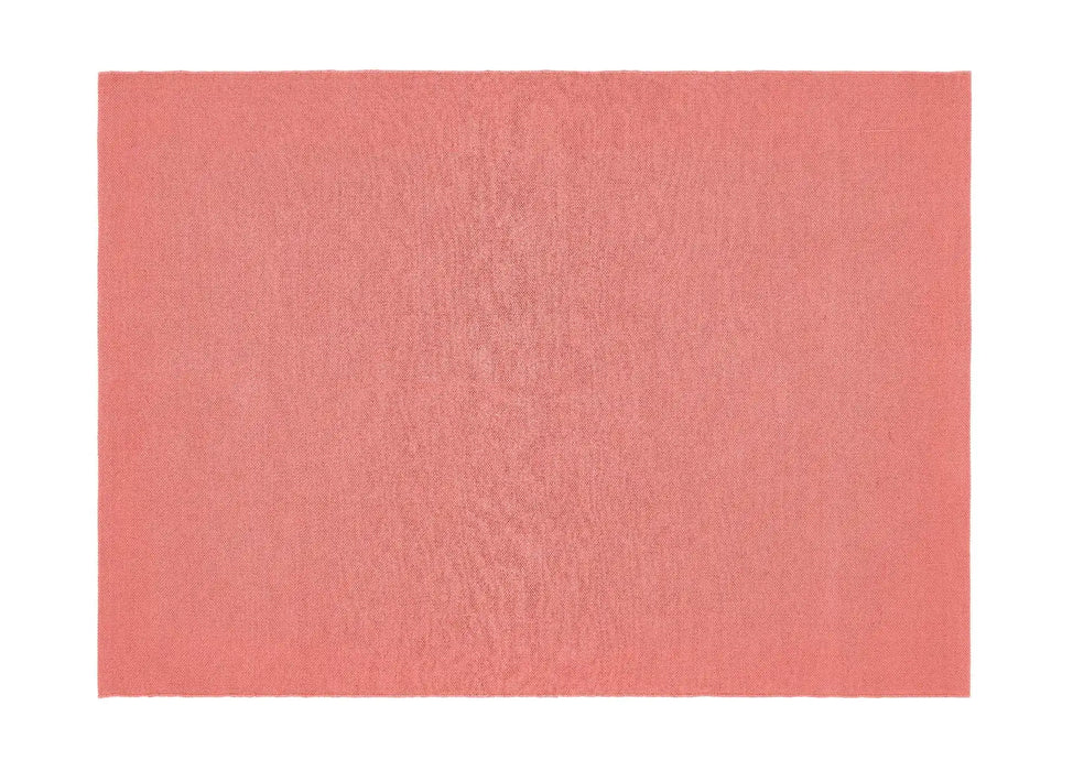Origins hug rug woven plain coral pink Pink Living Room Flat Weave Rug.