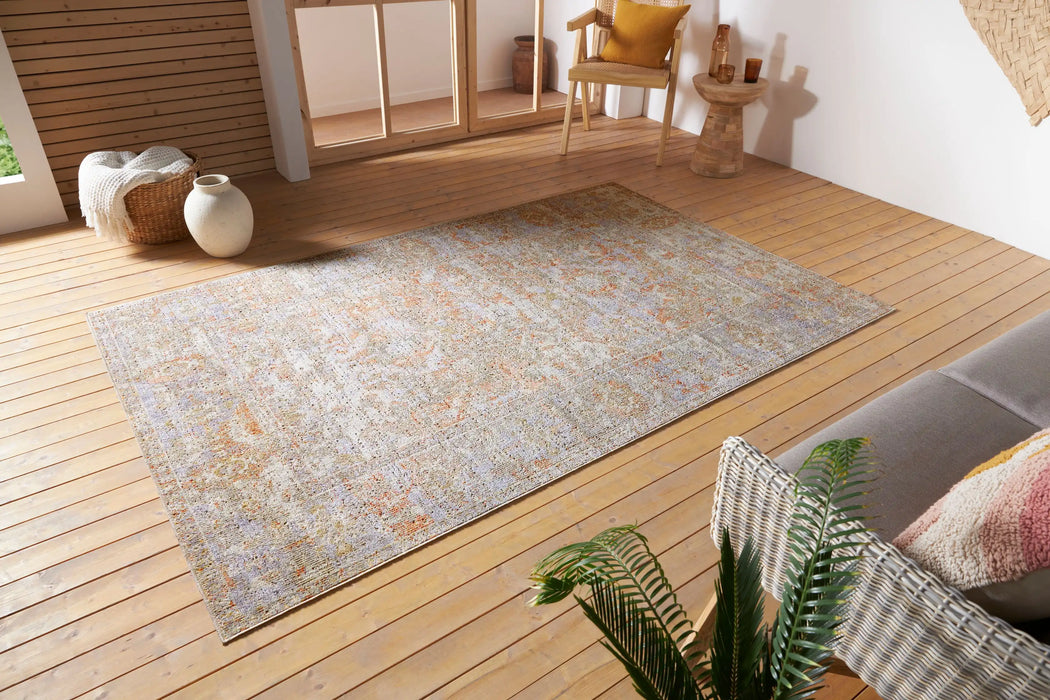 Nouristan cairo port cream red Multicoloured, Red, Cream Living Room Moroccan Rug.