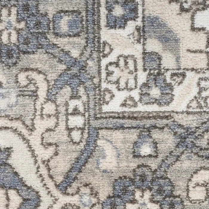 Nourison quarry qua05 ivory blue Blue, Ivory Living Room Moroccan Rug.