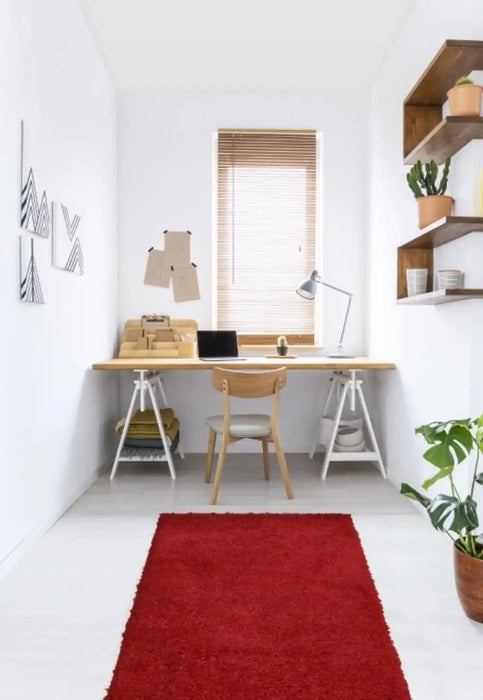 Homemaker jazz shaggy red Red Living Room Shaggy Rug.