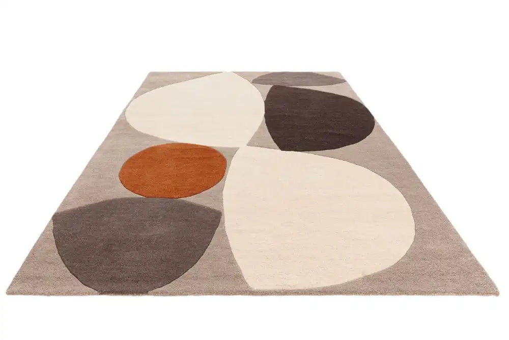 Asiatic reef rf24 mid century grey Grey, Multicoloured Living Room Wool Rug.