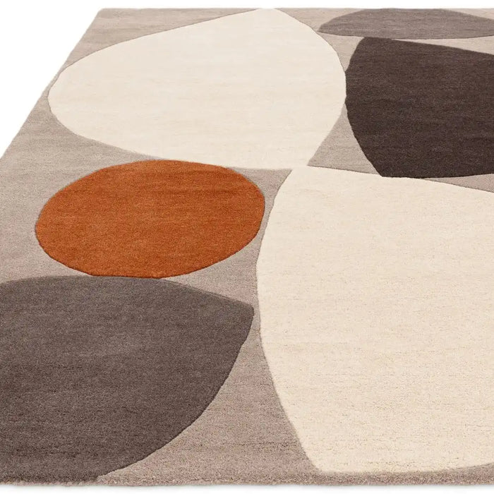Asiatic reef rf24 mid century grey Grey, Multicoloured Living Room Wool Rug.