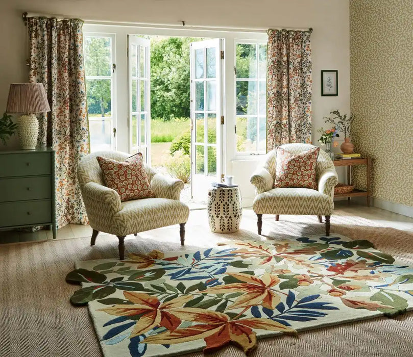 Sanderson sanderson robins wood russet brown 146501 Multicoloured Living Room Wool Rug.