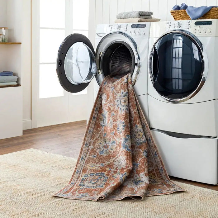 Surya lll ruby 2326 red Multicoloured, Orange, Red Living Room Geometric Rug.