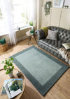 Origins borders sage green Green Living Room Wool Rug.
