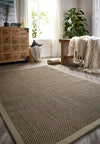 Origins origins sisal sage green with sage green border Green Living Room Natural Fibre Rug.