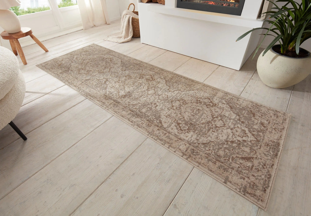 Hanse Home terrain sand cream brown Brown, Cream Living Room Moroccan Rug.