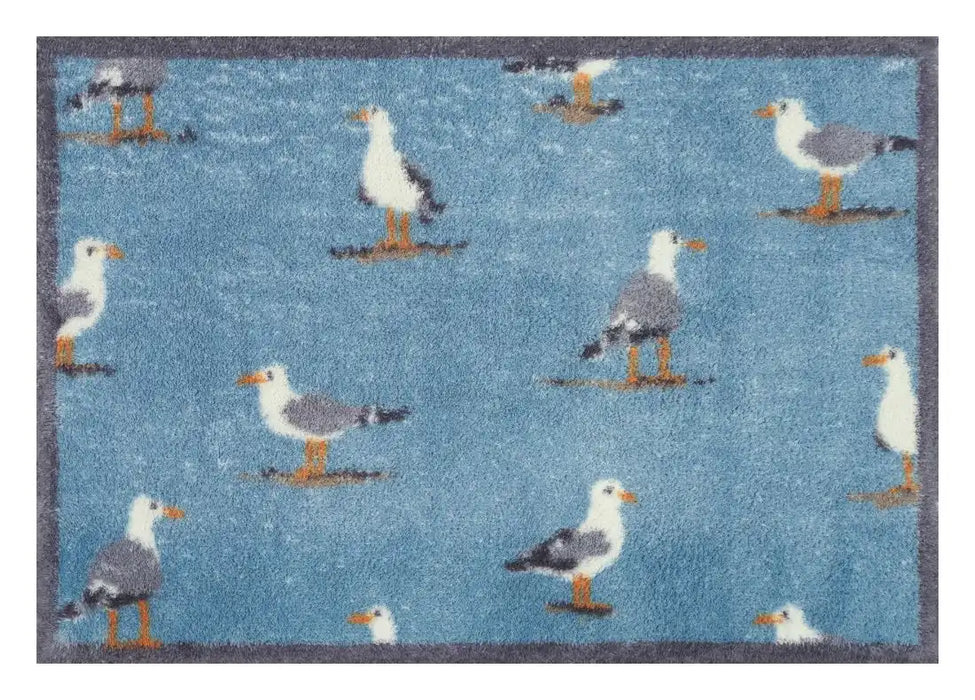 Turtle Mat sanderson home shore birds blue Blue Outdoor Washable Rug.