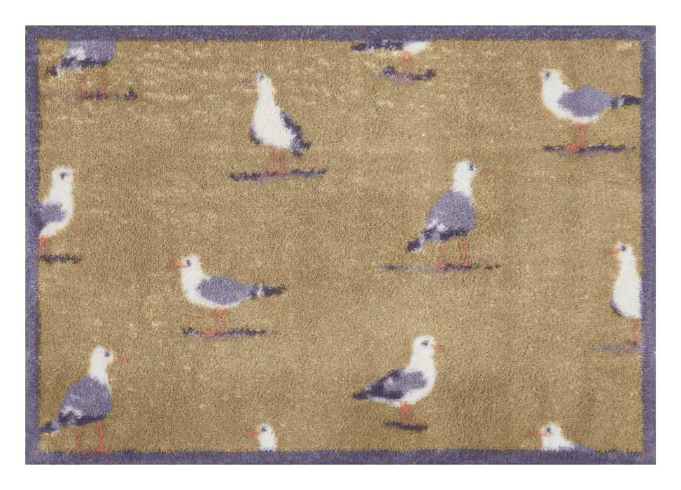Turtle Mat sanderson home shore birds neutral Beige Outdoor Washable Rug.