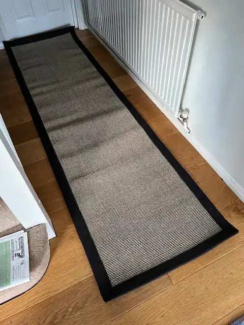 Sisal Rugs boucle sisal spice with charcoal border Grey, Multicoloured Kitchen  Natural Fibre Rug.