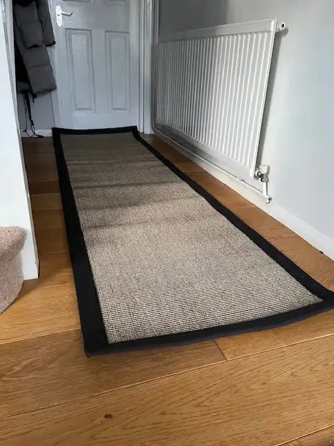 Sisal Rugs boucle sisal spice with charcoal border Grey, Multicoloured Kitchen  Natural Fibre Rug.