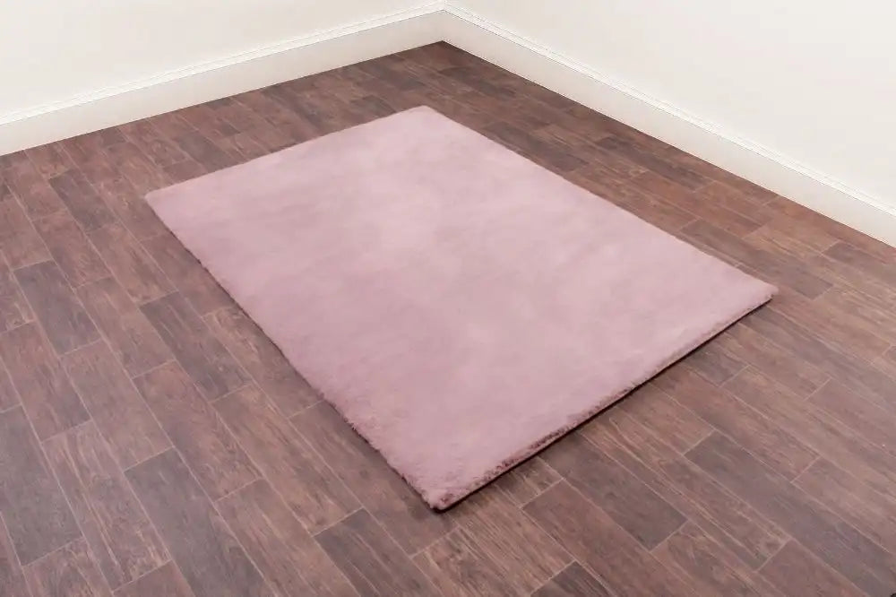 HMC tipped luxe fur spiced pink Pink Living Room Shaggy Rug.
