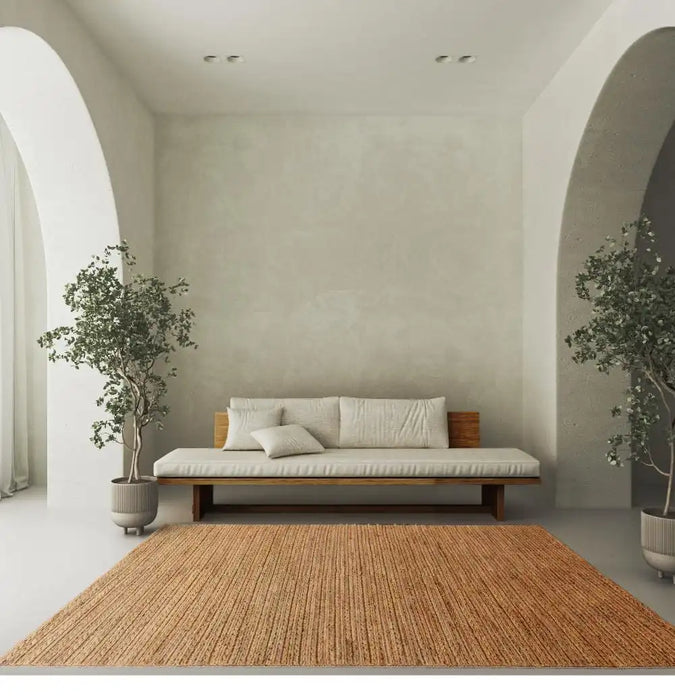 Asiatic oakley straw Brown, Beige Living Room Natural Fibre Rug.