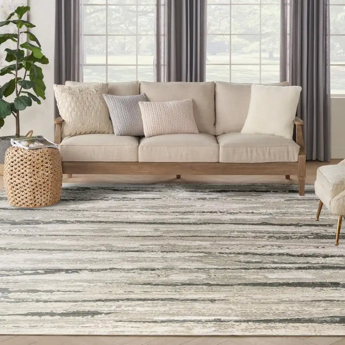 Nourison sustainable trends sut03 ivory multicolour Ivory, Multicoloured Living Room Rug.