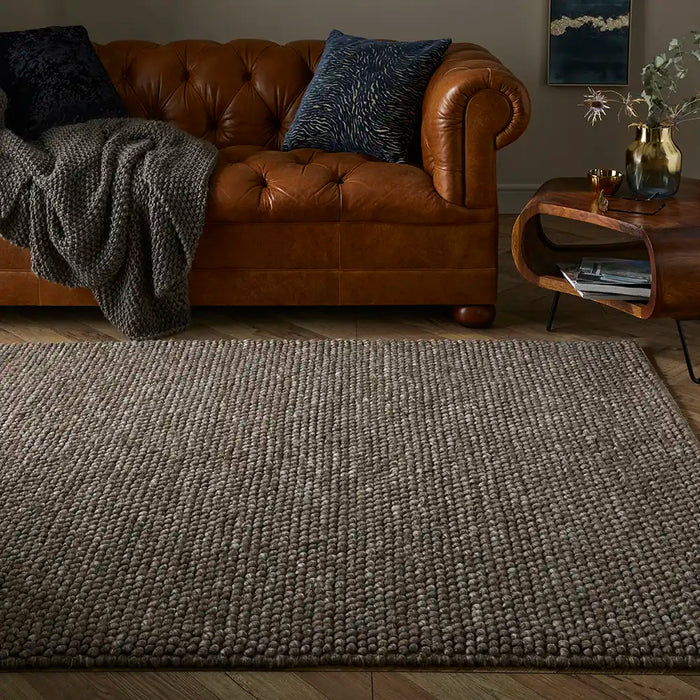 Esselle mayfair delilah taupe Brown Living Room Wool Rug.