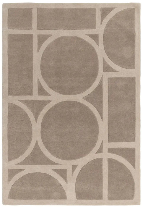 Asiatic metro taupe Brown, Beige Living Room Wool Rug.