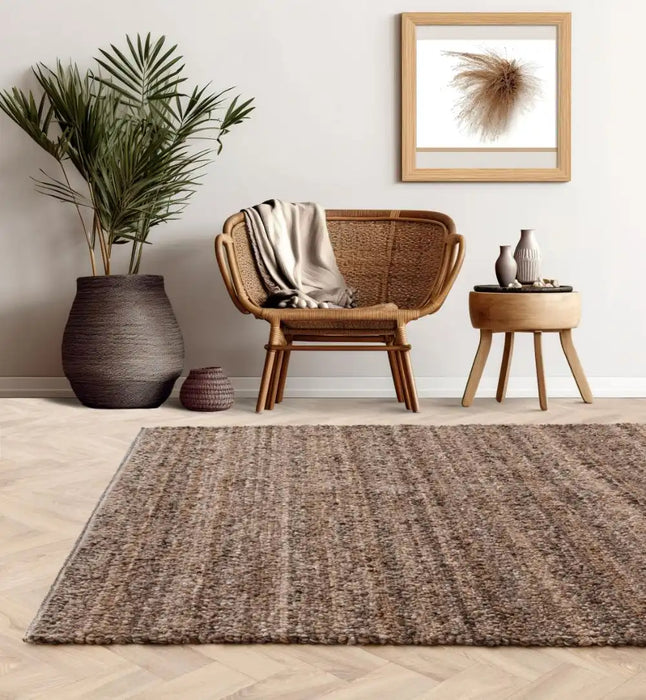 Asiatic abbus tawny brown Brown Living Room Flat Weave Rug.