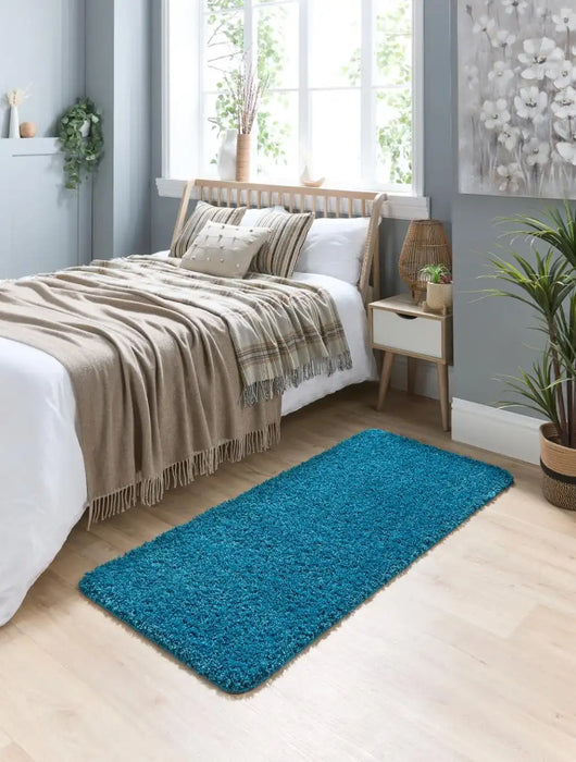 My Mats buddy teal Blue, Teal Living Room Shaggy Rug.