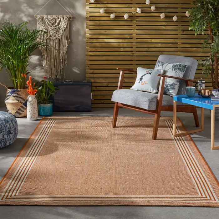 Nourison terrazo trz02 orange Orange Outdoor Flat Weave Rug.