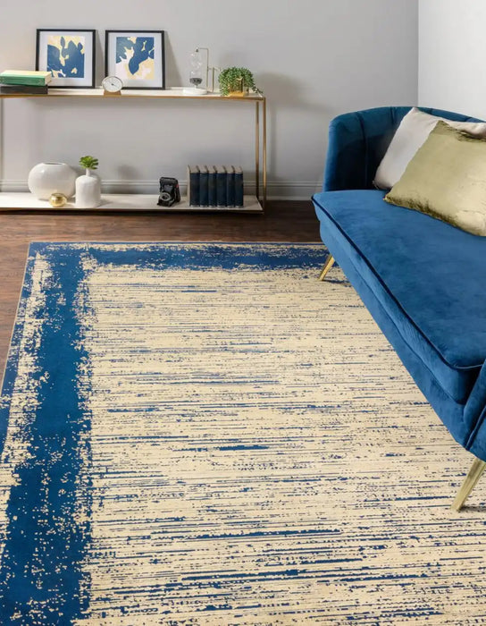 Asiatic elodie twilight gold Blue, Yellow Living Room Rug.