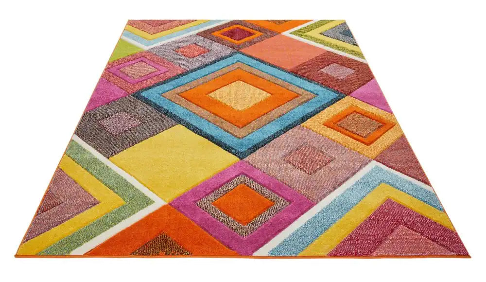 Concept Looms viva viv 104 Multicoloured Living Room Geometric Rug.