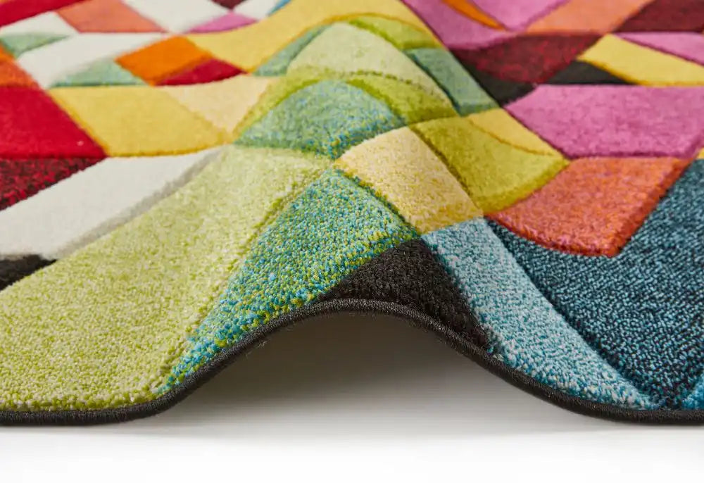 Concept Looms viva viv101 Multicoloured Living Room Geometric Rug.