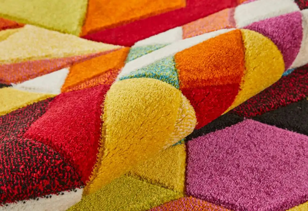 Concept Looms viva viv101 Multicoloured Living Room Geometric Rug.