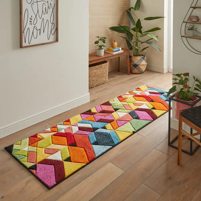 Concept Looms viva viv101 Multicoloured Living Room Geometric Rug.