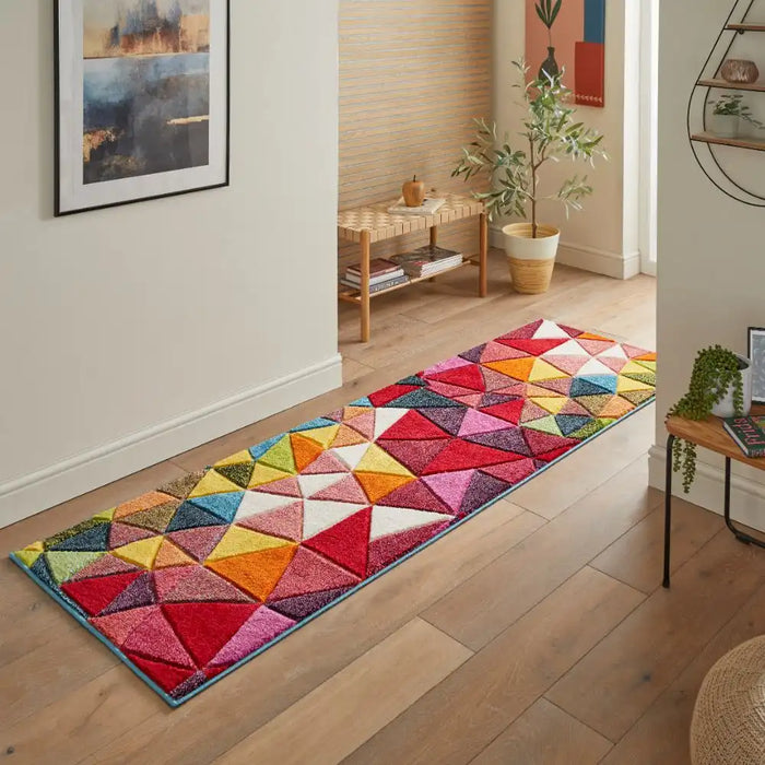 Concept Looms viva viv103 Multicoloured Living Room Geometric Rug.