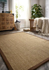 Origins origins sisal warm natural with dark brown border Beige Living Room Natural Fibre Rug.