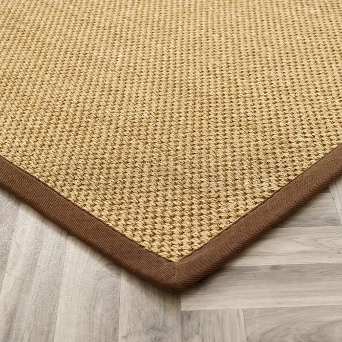 Origins origins sisal warm natural with dark brown border Beige Living Room Natural Fibre Rug.