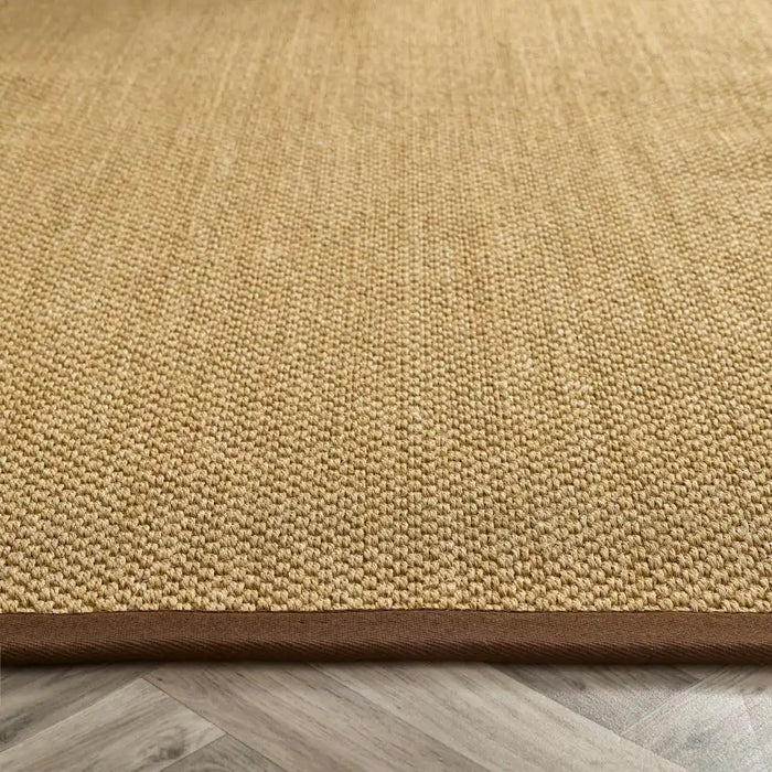 Origins origins sisal warm natural with dark brown border Beige Living Room Natural Fibre Rug.