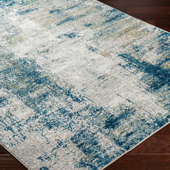 MAYLENE Abstract Modern Marble Dark Teal Rug