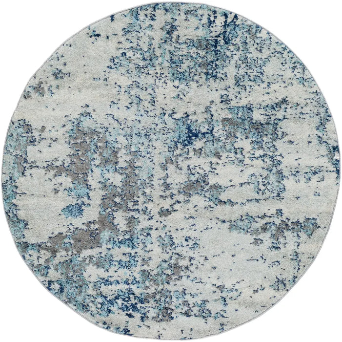 SARAH Abstract Modern Marble Navy/Aqua Rug