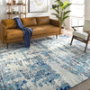 SARAH Abstract Modern Marble Navy/Aqua Rug
