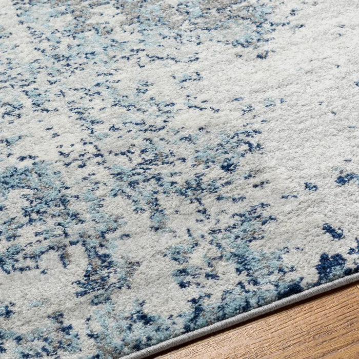 SARAH Abstract Modern Marble Navy/Aqua Rug