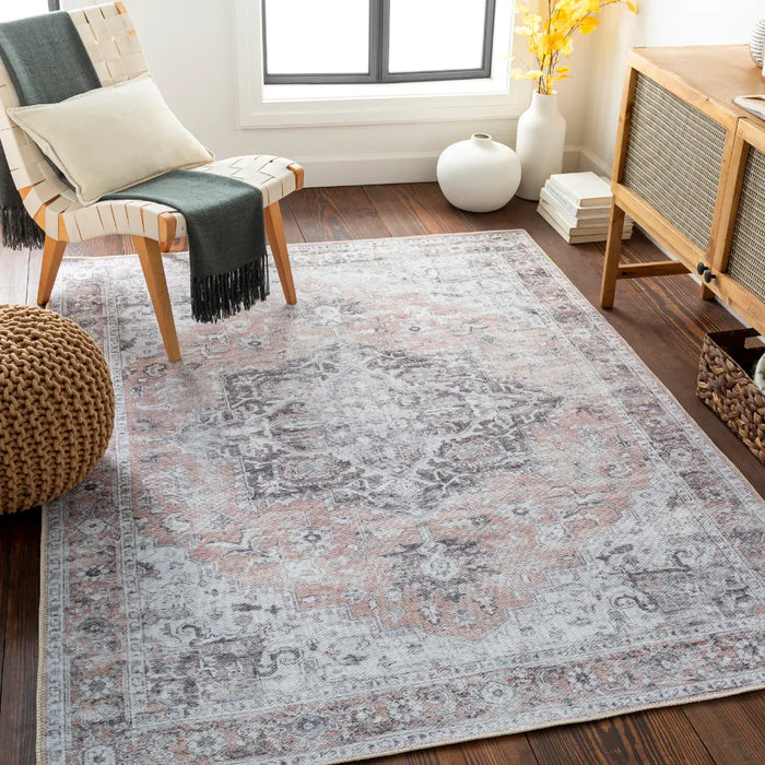 CAPUCINE Machine Washable Modern Boho Grey Rug