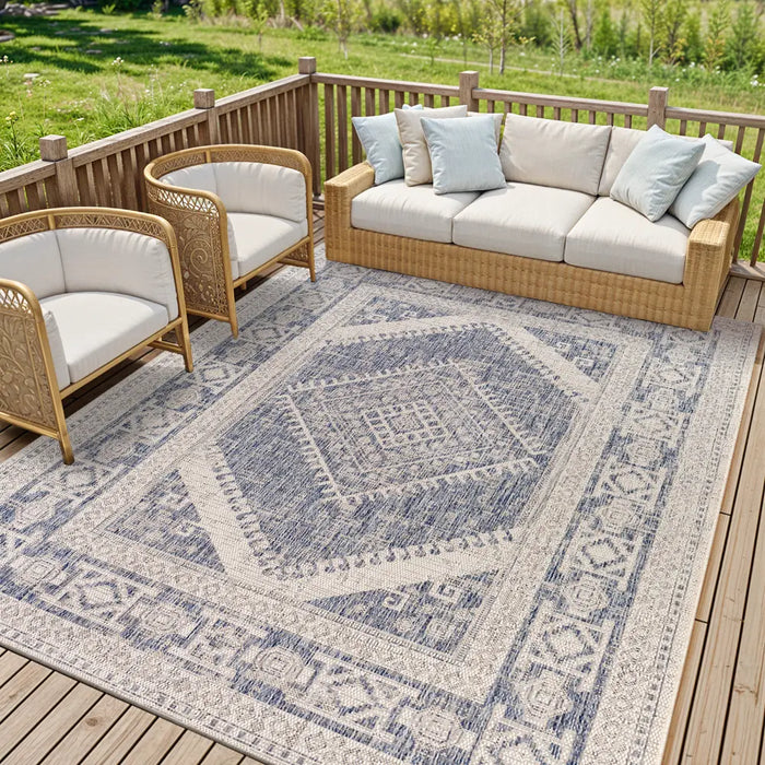 ANWARA In- & Outdoor Global Navy Rug