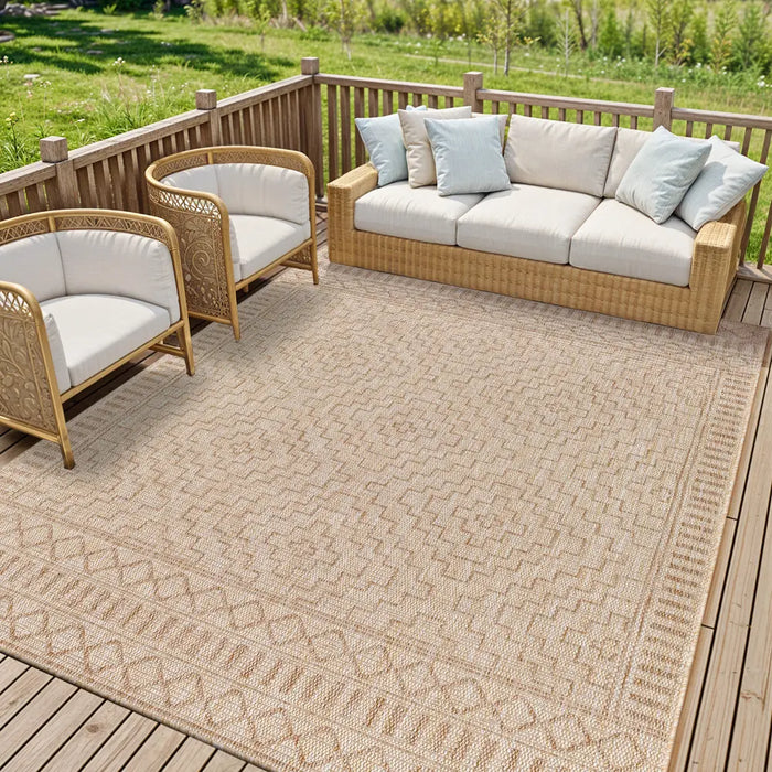 TRICIA In- & Outdoor Global Jute-Look Beige Rug