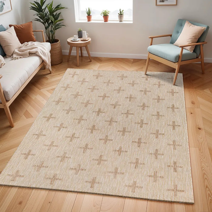 GAVINA In- & Outdoor Global Jute-Look Brown Rug