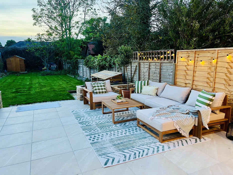 Photo by Annia, | NorthRugs twin supreme biri green cream Living Room Striped Rug.