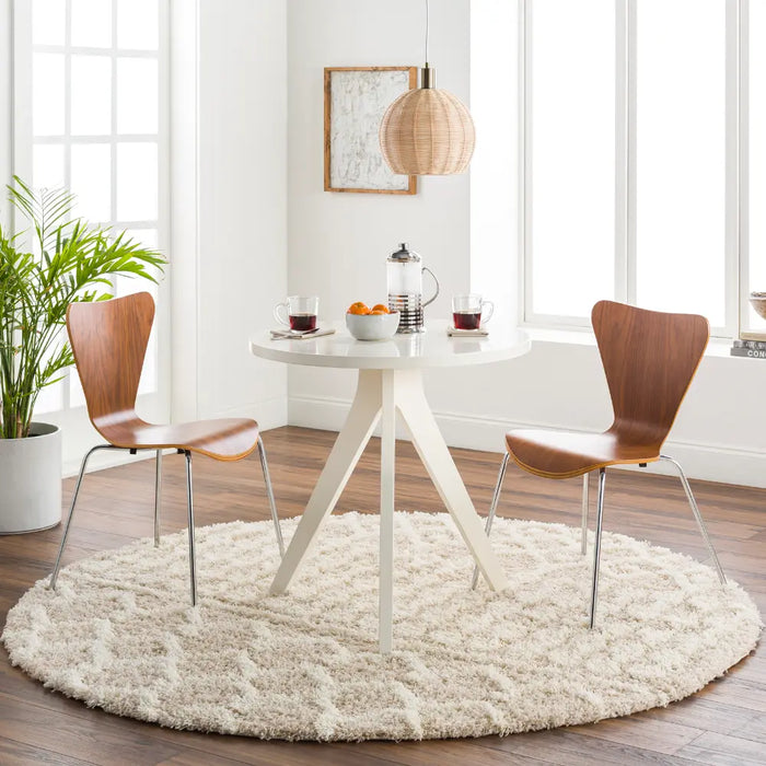 NOUR Shaggy Geometric Plush Pile Cream Beige Rug