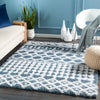 NOUR Shaggy Geometric Plush Pile Denim Rug