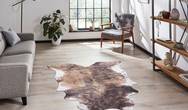 Faux Animal Print Cow Print Brown And White Rug