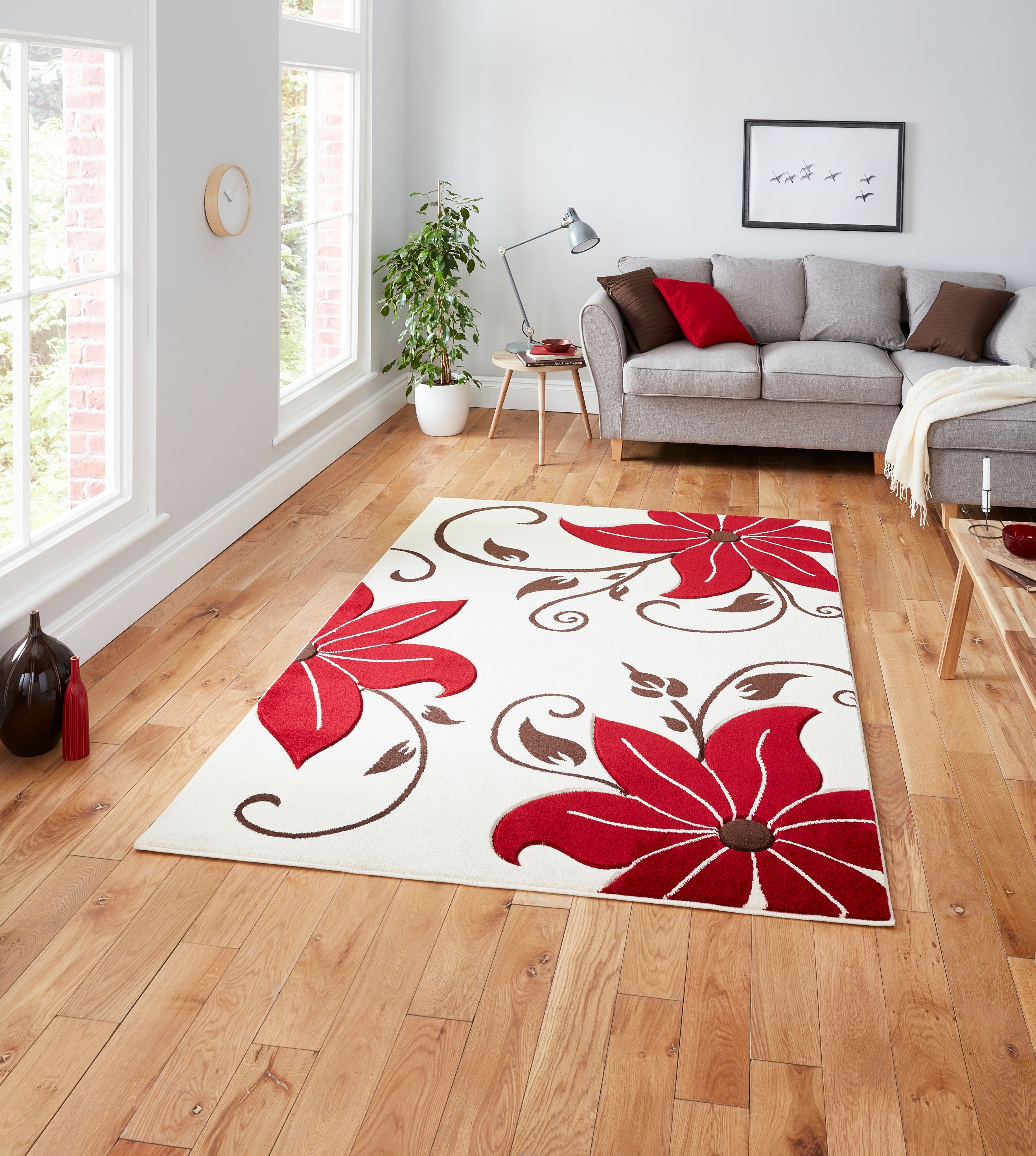 Warm Red Rugs Direct, Red Living Room Rugs