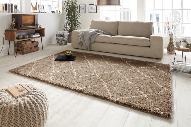 Allure Hash Brown Cream Rugs, Cream And Brown Rug